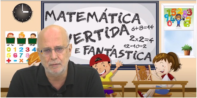 Professor Vanderlei Salvador Bagnato no momento das gravações dos vídeos educativos e divertidos que ensinam matemática de uma forma dinâmica e criativa - Crédito: divulgação
