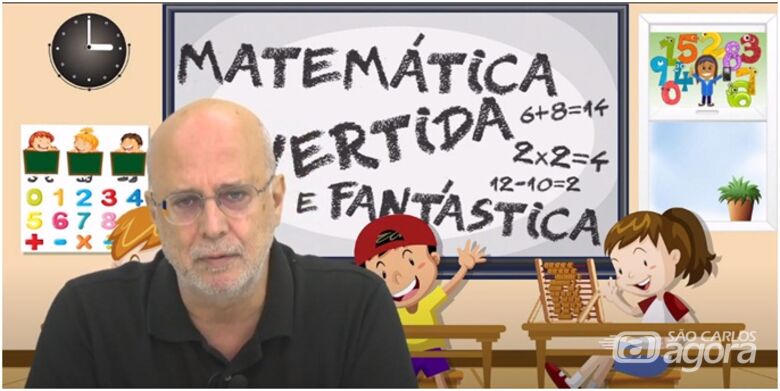 Professor Vanderlei Salvador Bagnato no momento das gravações dos vídeos educativos e divertidos que ensinam matemática de uma forma dinâmica e criativa - Crédito: divulgação