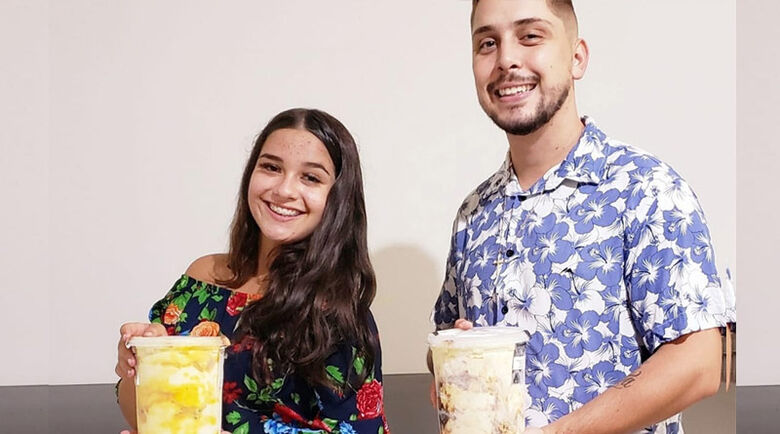 Vitória Sambini e Lucas Sambini, proprietários da Sr. Sorvete Express - Crédito: Divulgação