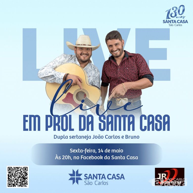 João Carlos e Bruno participam de live em prol da Santa Casa - 