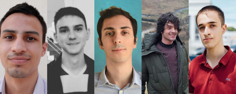 Formada por quatro alunos do ICMC e um da Unicamp, a equipe desenvolveu uma solução para ajudar analistas de investimento a monitorarem um tipo especial de fundo conhecido como Exchange Traded Fund (ETF) - Crédito: Arquivo pessoal