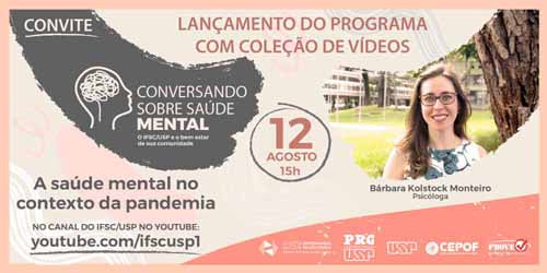 Instituto de Física de São Carlos – USP lança programa de vídeos em apoio à saúde mental - Crédito: Divulgação