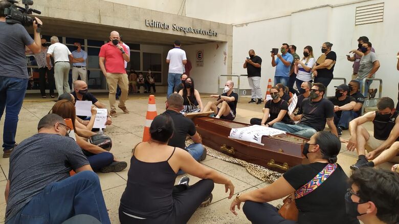 Guardas municipais realizam novo protesto em São Carlos - Crédito: Maycon Maximino