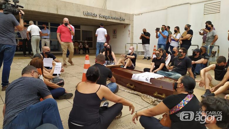 Guardas municipais realizam novo protesto em São Carlos - Crédito: Maycon Maximino
