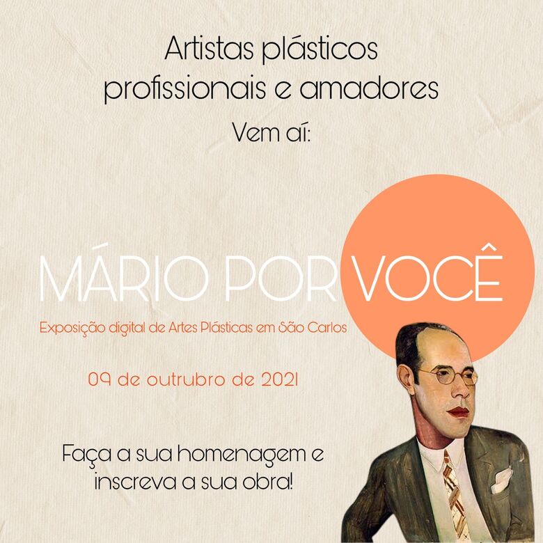 IMA e Projeto Contribuinte da Cultura abrem inscrições até 4.10 para exposição digital “Mário por Você”: um convite para livre criação de arte inspirada em Mário de Andrade - Crédito: Divulgação
