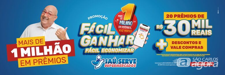 Em 2021 o Jaú Serve Supermercados comemora aniversário com o lançamento da Promoção Fácil Ganhar, Fácil Economizar - 