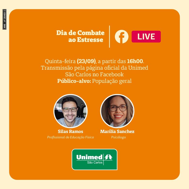 Unimed São Carlos realiza live sobre o Dia de Combate ao Estresse -