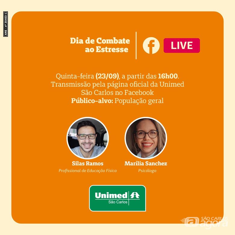 Unimed São Carlos realiza live sobre o Dia de Combate ao Estresse - 