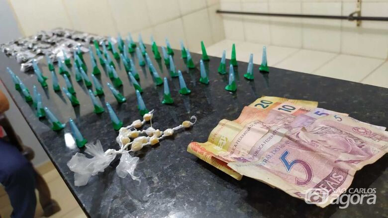 A droga que estava em poder do suspeito na Vila Jacobucci - Crédito: Maycon Maximino