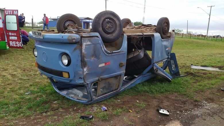 Kombi onde a vítima estava - Crédito: Maycon Maximino/arquivo
