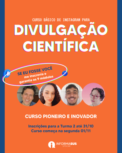 InformaSUS-UFSCar oferece curso sobre divulgação científica pelo Instagram -