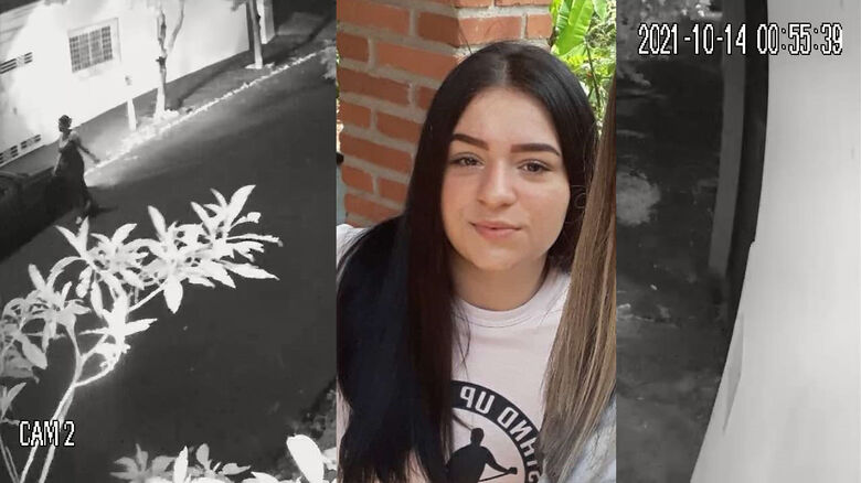 Câmera de segurança registrou momento que a jovem entrou em um carro - Crédito: divulgação