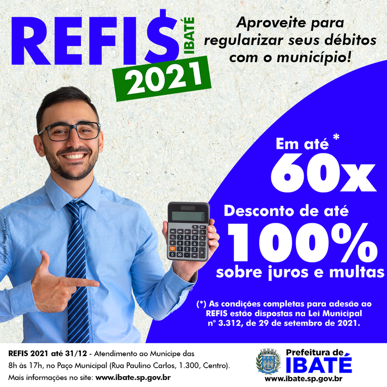 Ibaté: Refis 2021 continua com descontos de até 100% em juros e multas -