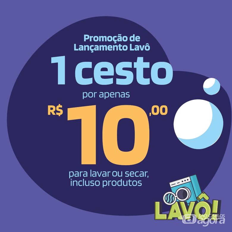 Lavô faz mega inauguração e promete um cheirinho de roupas limpas em São Carlos - Crédito: Divulgação
