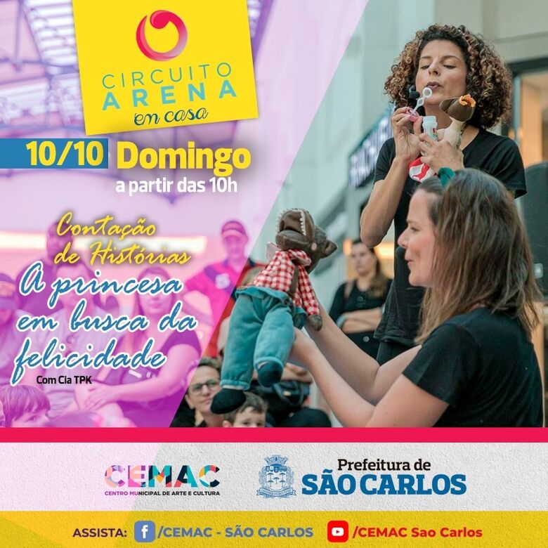 Circuito Arena em Casa: neste domingo tem contação de história -
