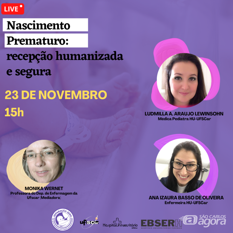 Hospital Universitário promove live sobre prematuridade para celebrar o Novembro Roxo - 