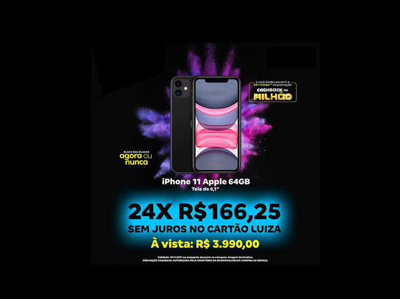 Agora ou nunca Magalu: compre seu Iphone 11 de 64GB por R$ 166,25 mensais -