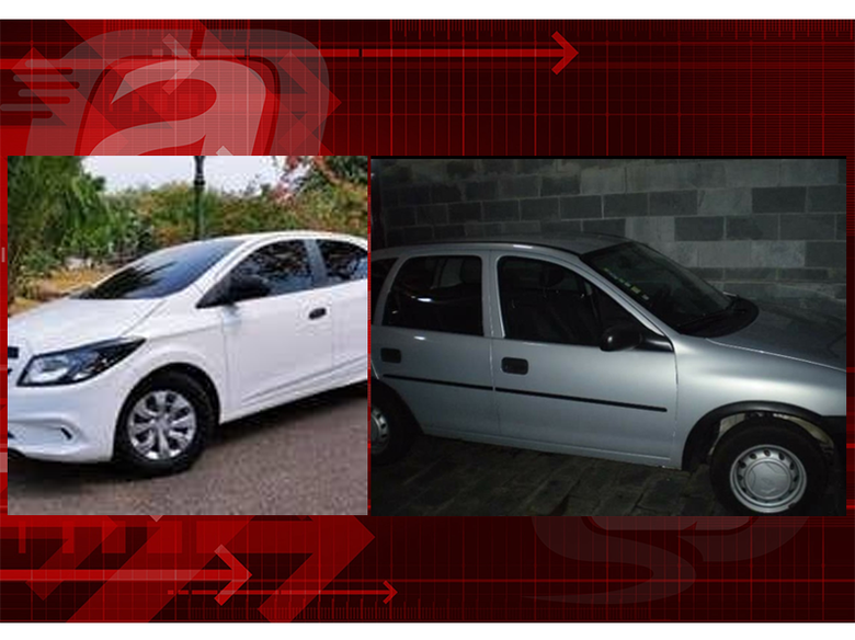 Carros roubados durante o assalto - Crédito: divulgação