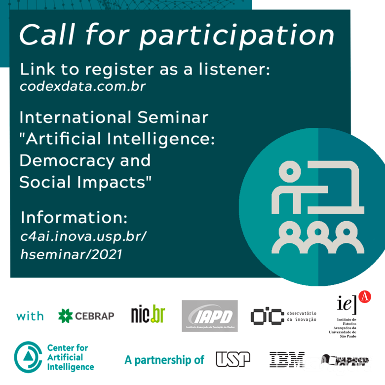 Participe do Seminário Internacional Inteligência Artificial: Democracia e Impactos Sociais - 