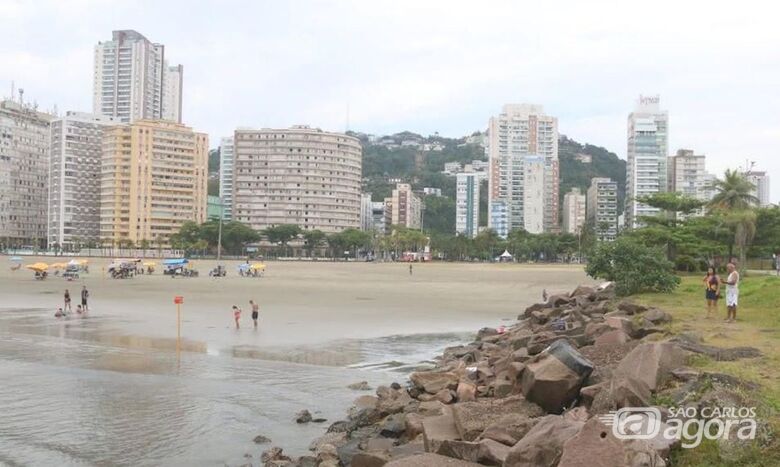 Praia de Santos - Crédito: © Raimundo Rosa/Prefeitura de Santos/Direitos reservados