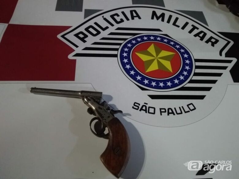 Arma utilizada pelo acusado - Crédito: Grupo Rio Claro SP