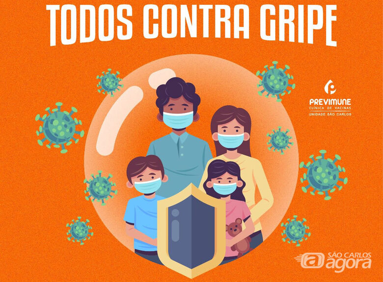 Vacina contra a gripe para todas a idades já está disponível na clínica Previmune em São Carlos - Crédito: divulgação