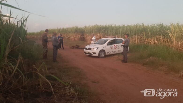 Corpo carbonizado é encontrado na área rural de Ibaté - Crédito: Colaborador