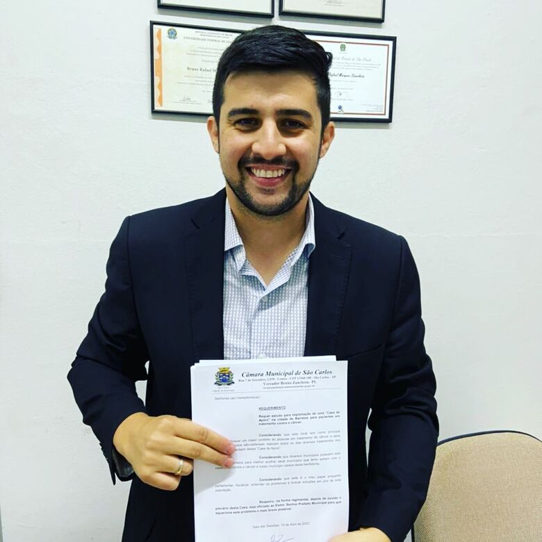 Vereador Bruno Zancheta propõe a implantação de “Casa de Apoio” para pacientes em tratamento contra o câncer em Barretos -