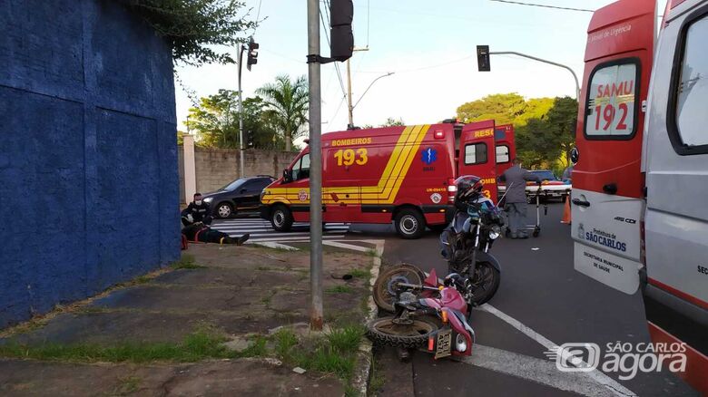 Uma das motos envolvidas no acidente: três feridos na colisão - Crédito: Maycon Maximino
