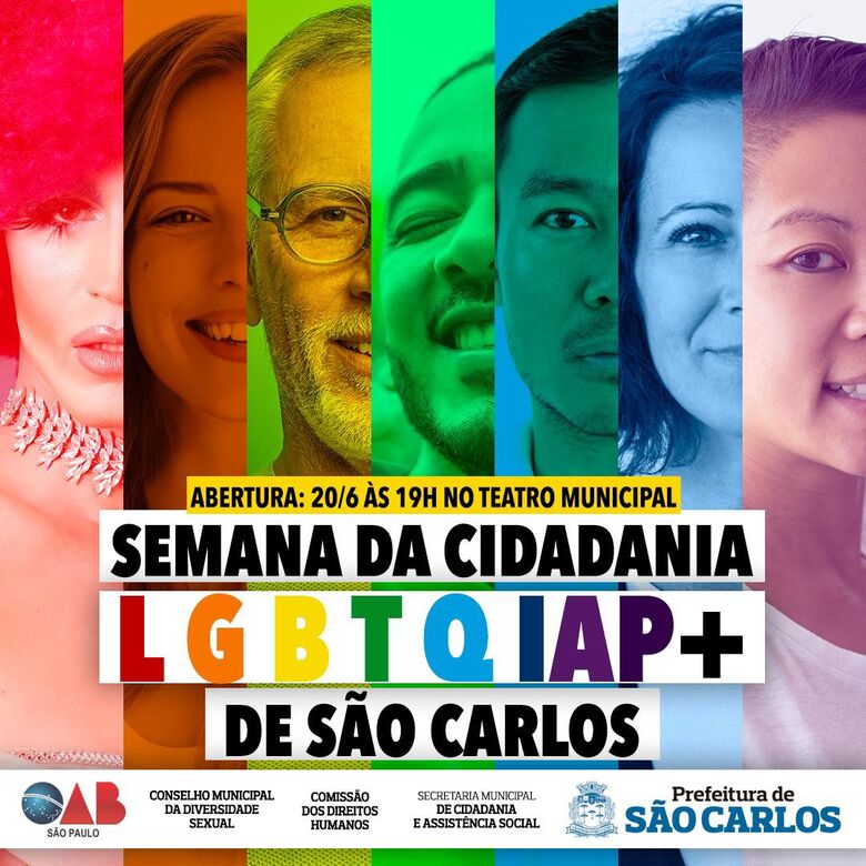 Semana da cidadania LGBTQIAP+ de São Carlos começa nesta segunda-feira - Crédito: divulgação