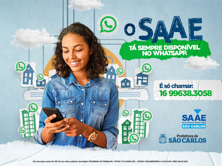 O SAAE está sempre disponível no WhatsApp - Crédito: divulgação