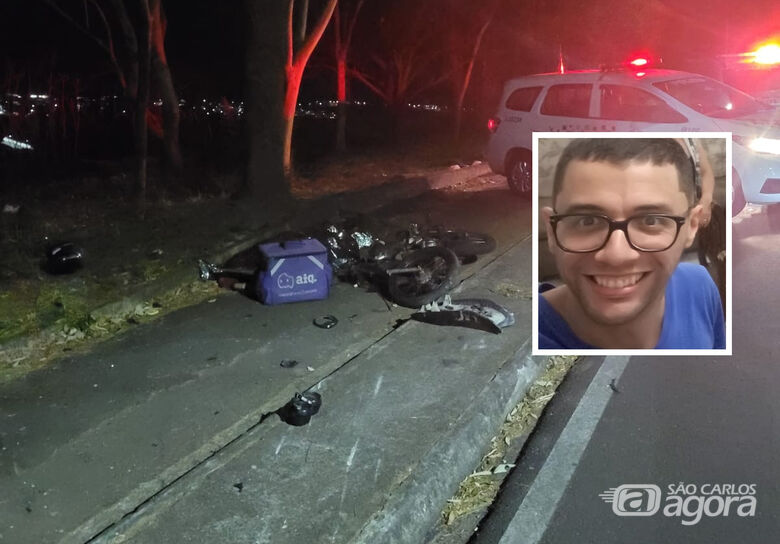 Motoboy morre após ser atingido por carro na contramão em São Carlos - Crédito: Whatsapp SCA (16) 99963-6036