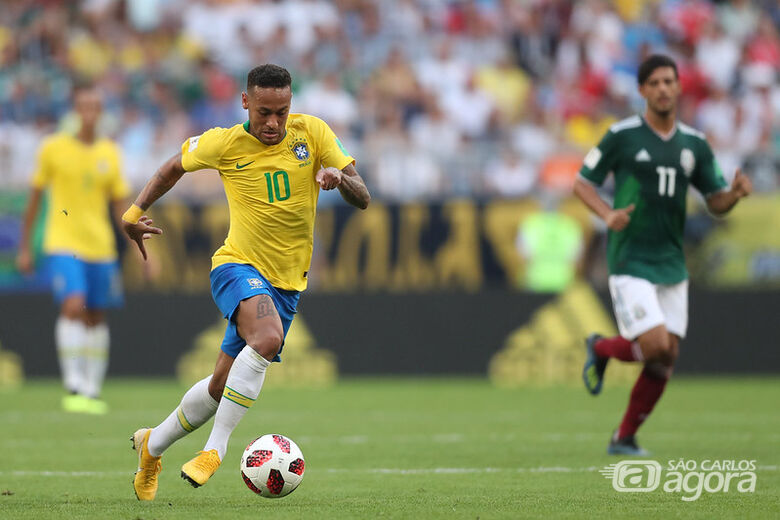 Neymar, em jogo pela seleção brasileira - Crédito: CBF