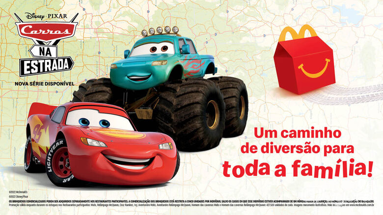 McLanche Feliz apresenta brinquedos inspirados na série Carros na Estrada, da Disney e Pixar -