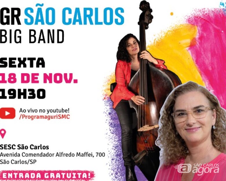 Paula Valente e Gê Côrtes apresentam-se com a Big Band do Projeto Guri em São Carlos - 