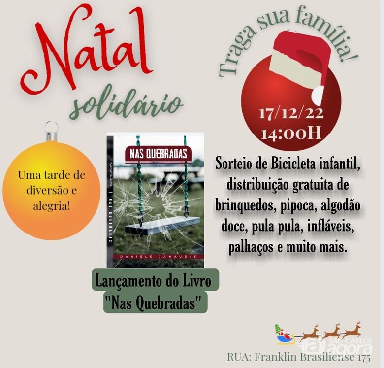 Daniele Janaudis lança o livro "Nas Quebradas" e promove “Natal Solidário” neste sábado (17) -