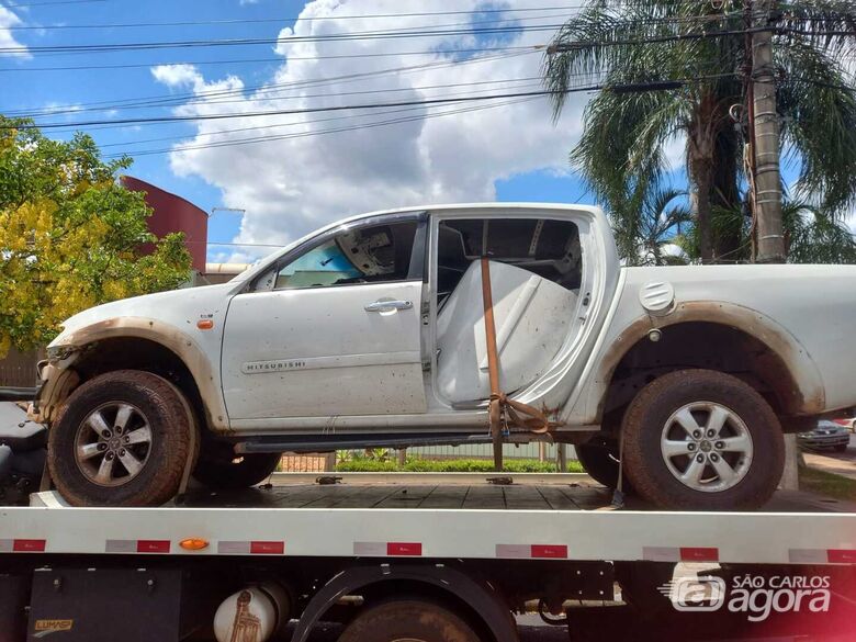 A Triton que foi furtada em São Carlos foi apreendida pela Polícia - Crédito: Araraquara Agora