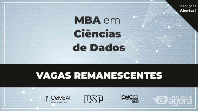 Inscrições abertas para vagas remanescentes em Ciências de Dados no ICMC São Carlos -