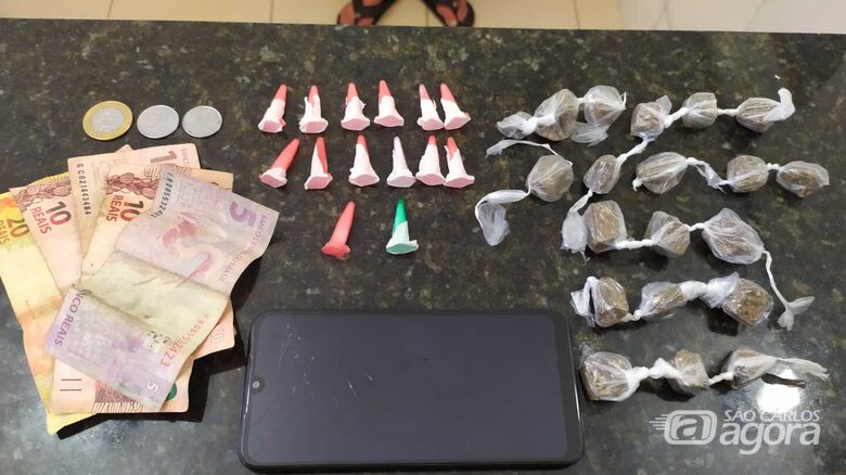 A droga que foi localizada com a dupla na Vila Jacobucci - Crédito: Maycon Maximino