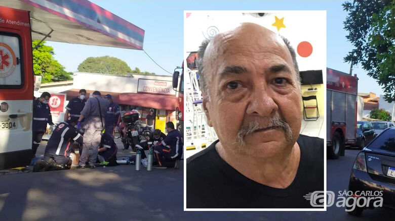 Momento em que vítima era atendida. José no detalhe - Crédito: arquivo SCA