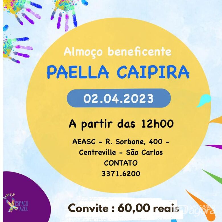 Espaço Azul realiza almoço beneficente com paella caipira - Crédito: Divulgação