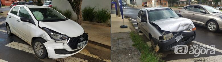 Dois carros se chocam em cruzamento na região central - Crédito: Maycon Maximino