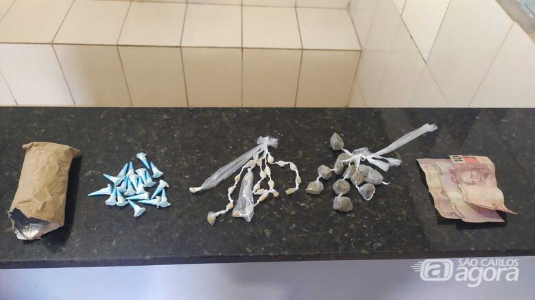 A droga que foi apreendida pela PM - Crédito: Maycon Maximino