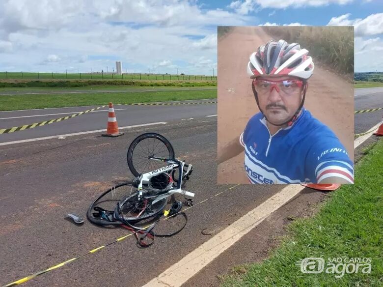 Ciclista morreu no local do acidente; bike ficou destruída - Crédito: Reprodução/Fala Matao