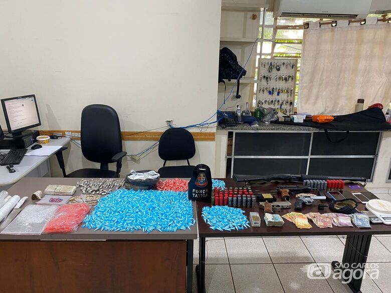 A droga apreendida pela Força Tática em Araraquara - Crédito: Divulgação