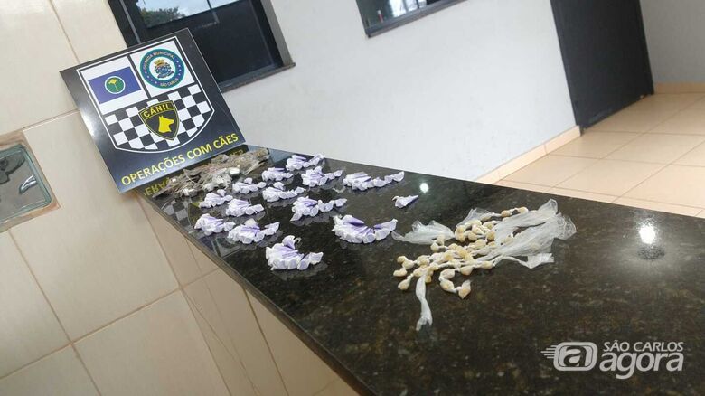 A droga encontrada pelos GMs no São Carlos V - Crédito: Divulgação