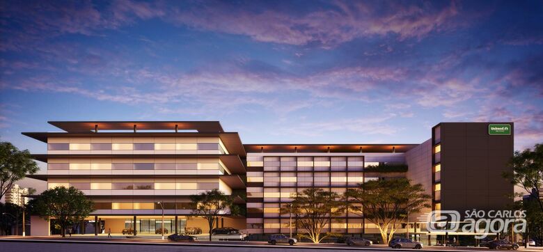 Imagem ilustrativa do futuro complexo hospitalar da Unimed São Carlos - Crédito: Divulgação