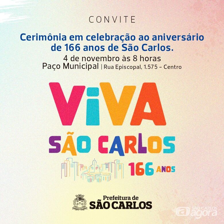 Confira a programação completa das comemorações dos 166 anos de São Carlos - 