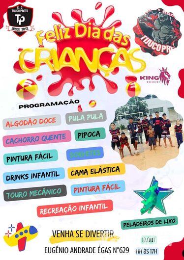Time de futebol promove festa para as crianças no Tijuco Preto - Crédito: Divulgação