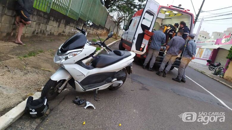 Motociclista sofre fratura exposta na perna após acidente na Vila Nery - Crédito: Maycon Maximino